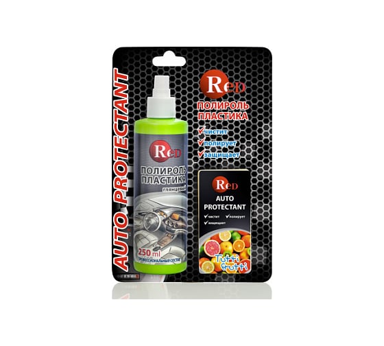 Изображение товара Полироль пластика RED Тутти Фрутти, глянцевый, с губкой, 250 мл R4258