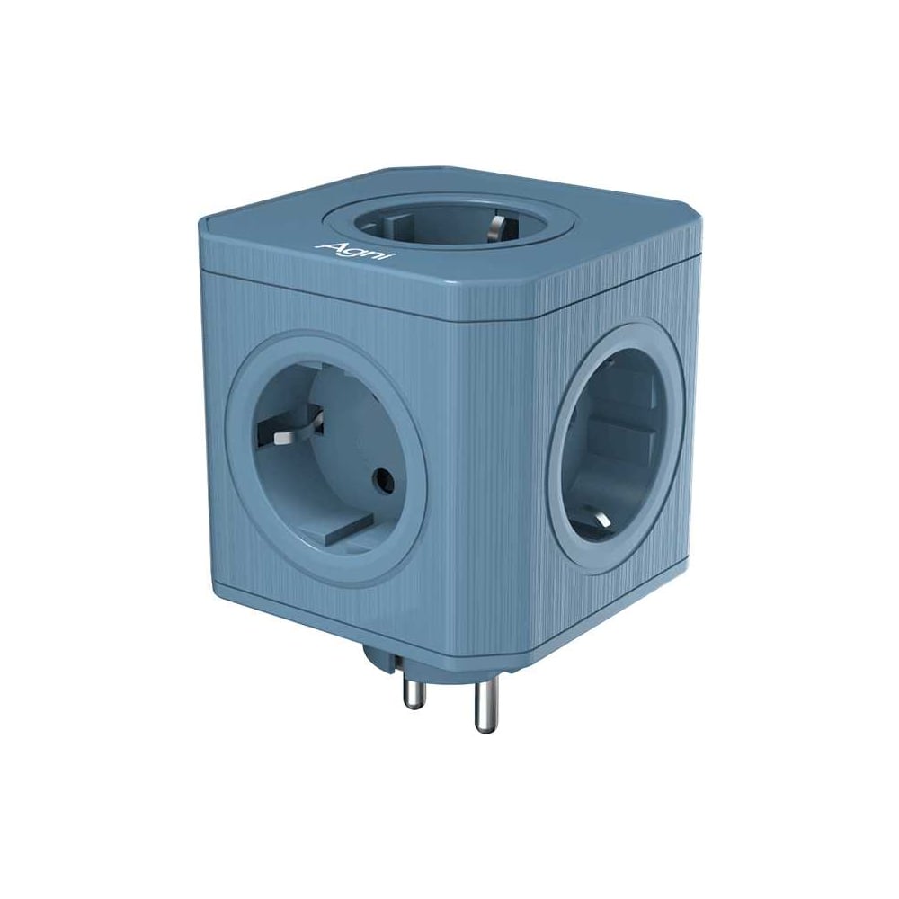 Изображение товара Тройник для розетки AGNI 5 розеток 220V синий TP-VE5E-blue
