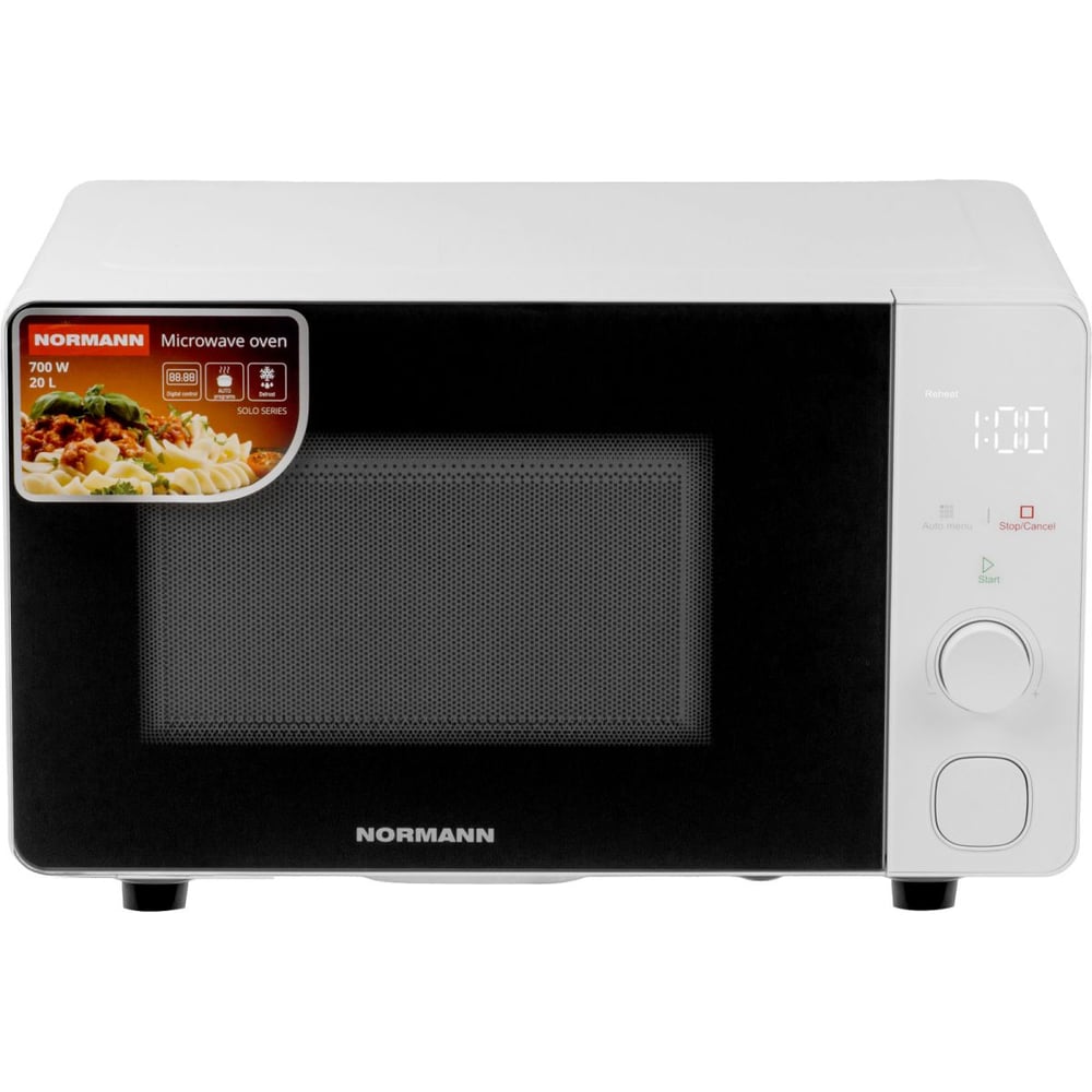 Изображение товара Микроволновая печь NORMANN AMW-922 N16010-4 белая, 20л, 700Вт, дисплей