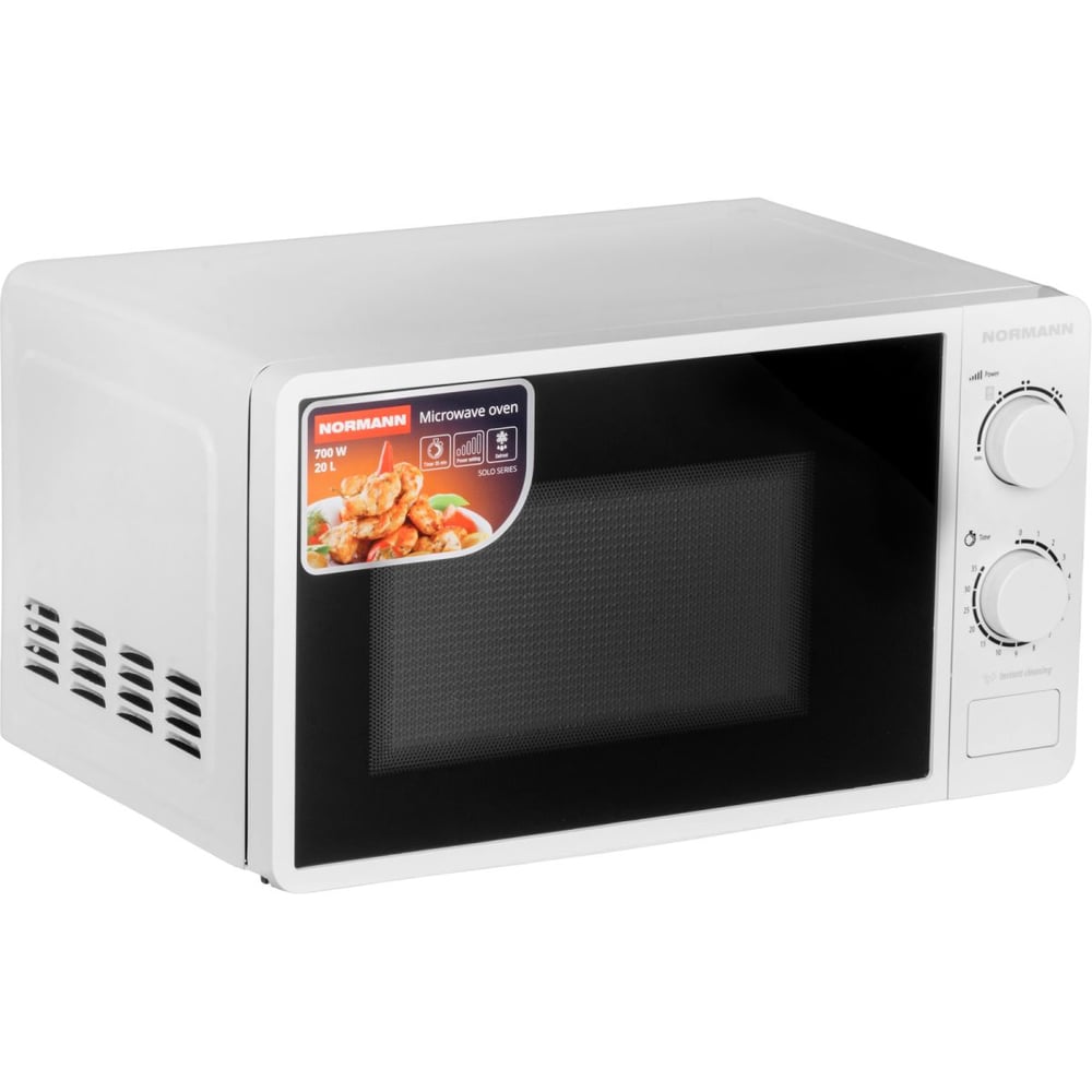 Изображение товара Микроволновая печь NORMANN AMW-920 N16010-2 700 Вт белая 20л механическая