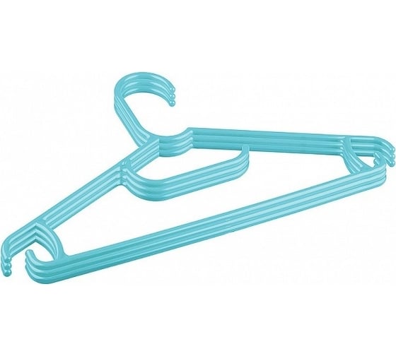 Изображение товара Комплект вешалок для детской одежды Пластишка 3 шт, размер 31.5 см, светло-голубой 431301531