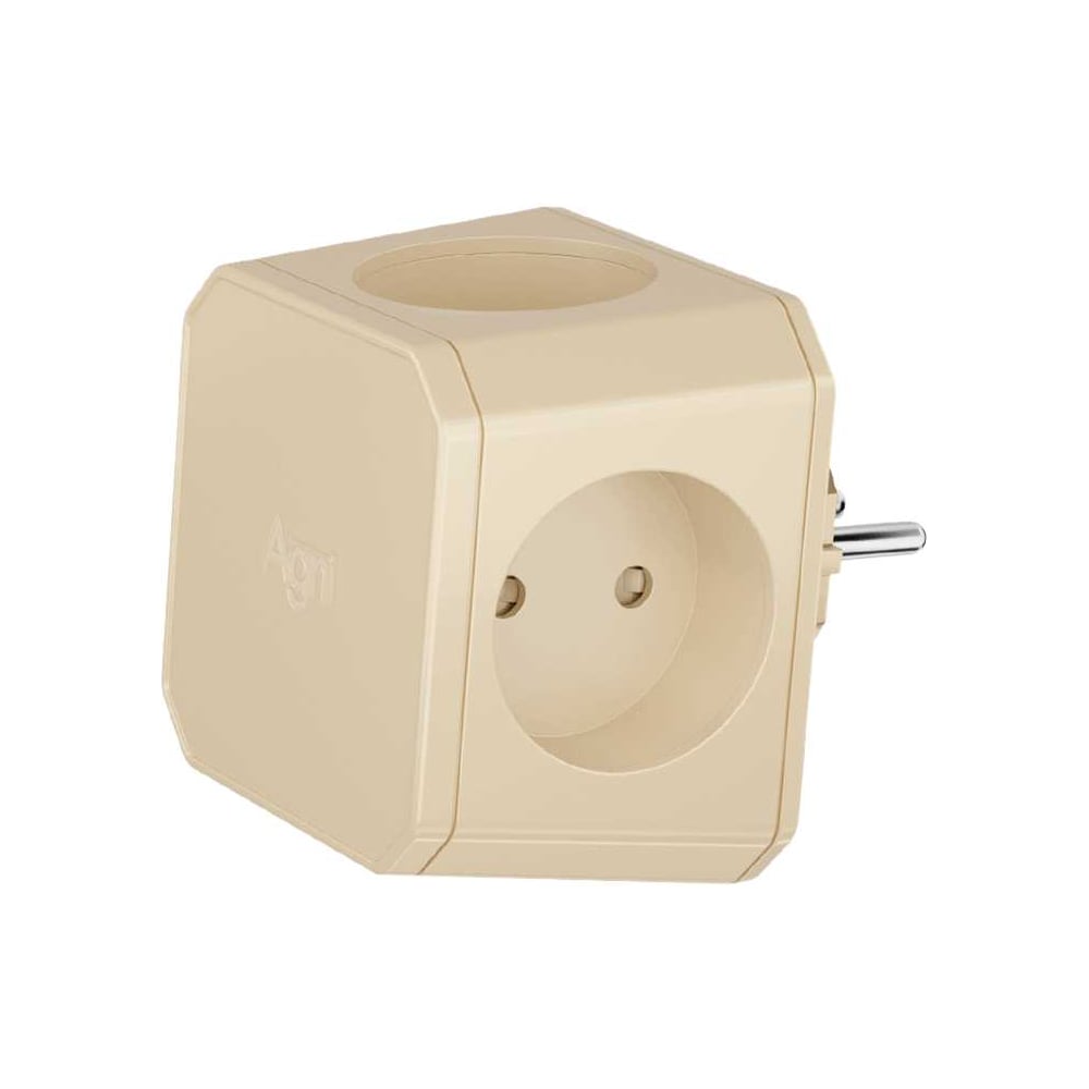 Изображение товара Разветвитель на 4 розетки AGNI TP-WJ4E-ivory для Европы и внутреннего использования
