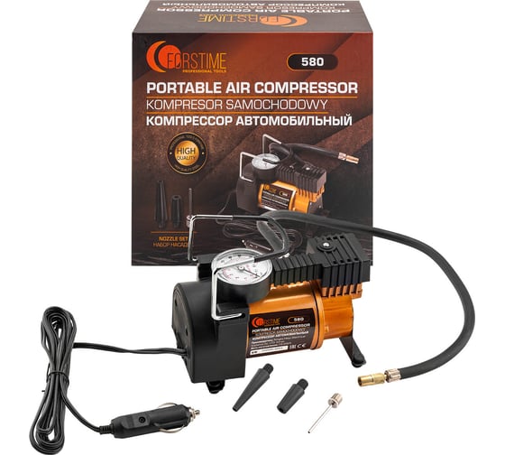 Изображение товара Компрессор автомобильный FORSTIME 12V, производительность 30л/мин FT-580(63193)
