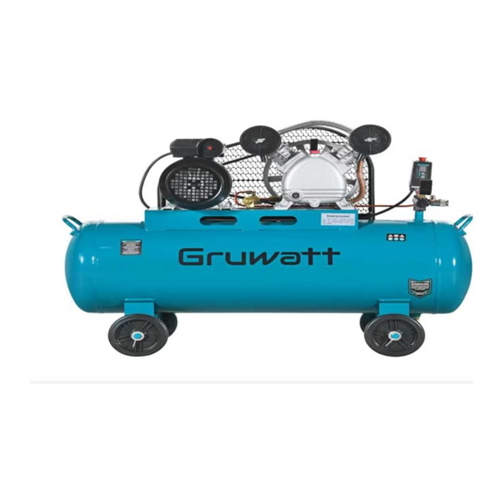 Изображение товара Воздушный компрессор GRUWATT КР100-2 поршневой бытовой 2.5 кВт 8 бар