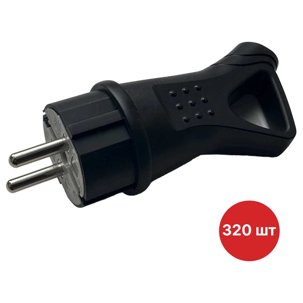 Изображение товара Однофазная каучуковая вилка с кольцом SAMGRUPP IP44 16А 220-250В