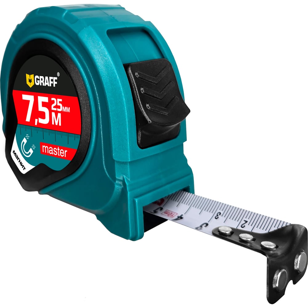 Изображение товара Рулетка измерительная GRAFF Master 7,5м х 25мм с магнитом и клипсой для ремня