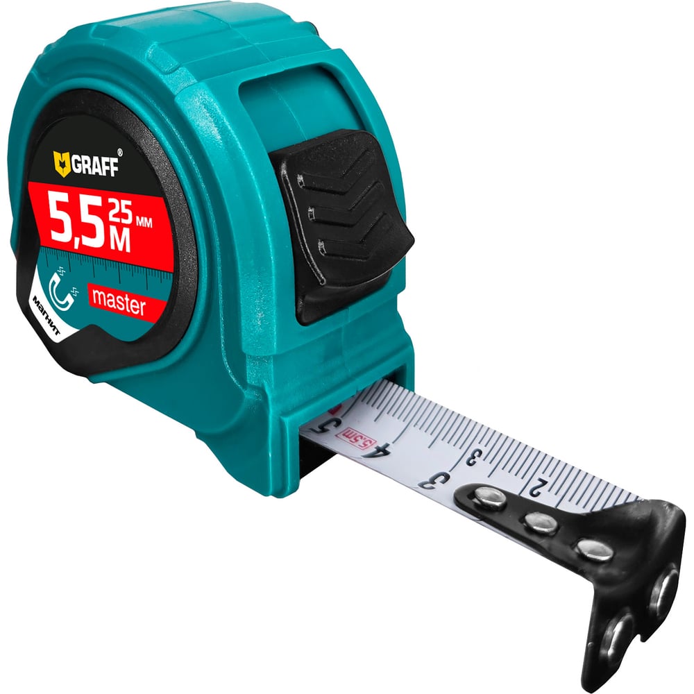 Изображение товара Рулетка измерительная GRAFF Master 5,5м х 25мм с магнитом - бытовой инструмент для точных измерений