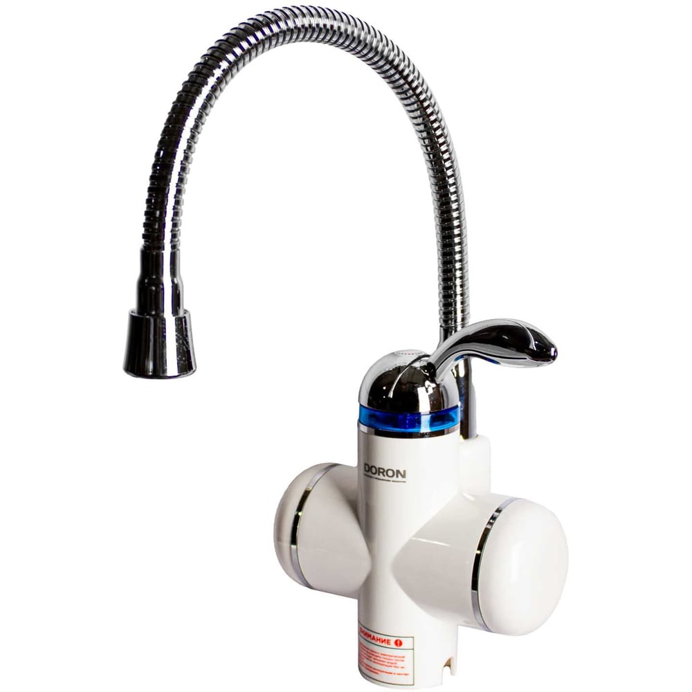 Изображение товара Электрический проточный водонагреватель DORON HF-007 3000Вт с гофрированным излив