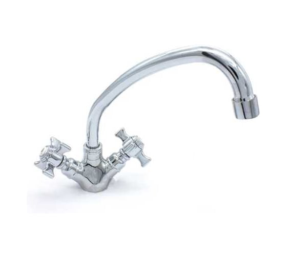 Изображение товара Смеситель для кухни DORON DС 1209-N, 1/2 керамика, хром, излив изогнутый, п/г (2/20) 003376