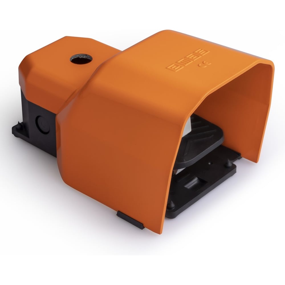 Изображение товара Педаль одиночная Emas 2x1НО+1НЗ с защитным кожухом алюминий оранжевый PDKA11GX10T