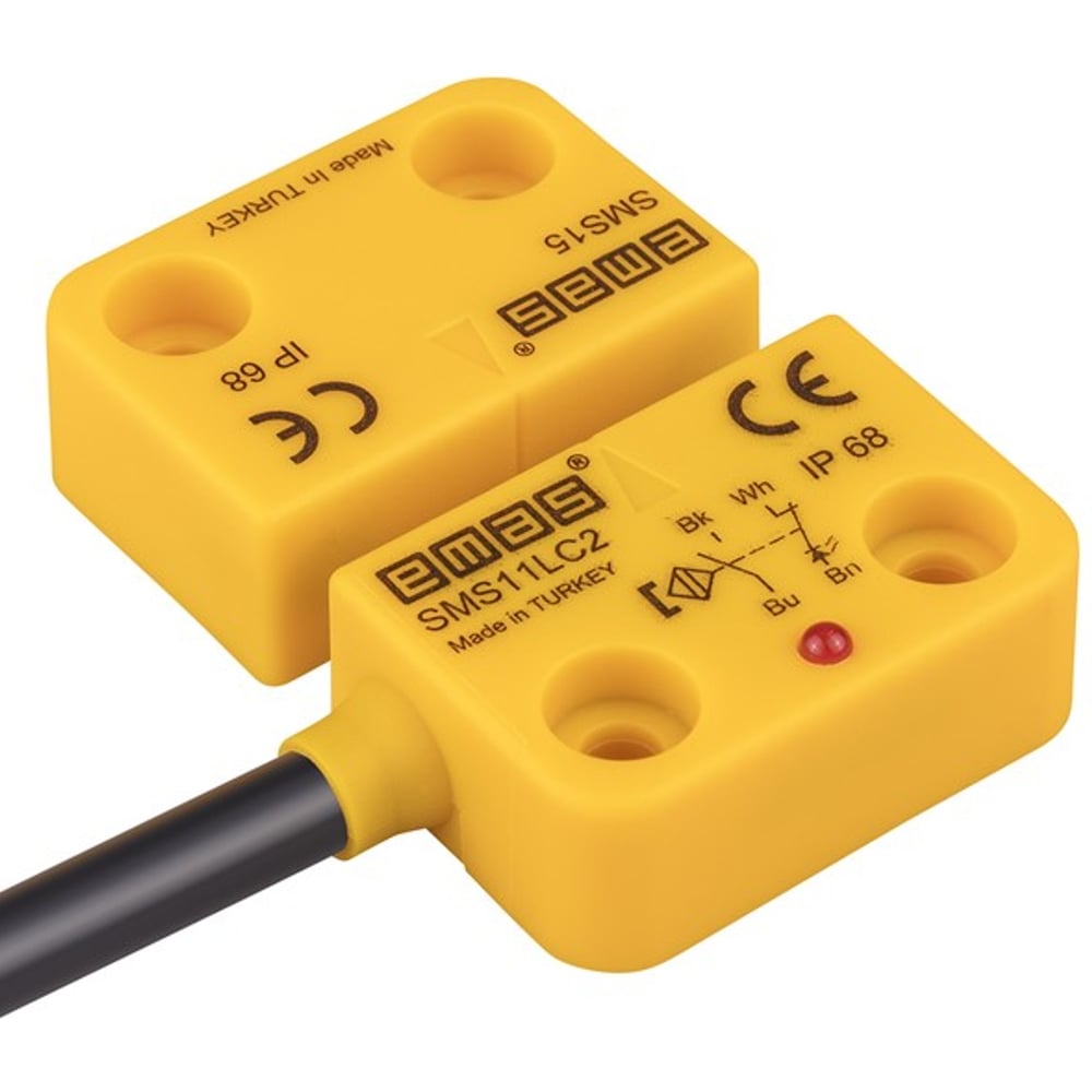 Изображение товара Магнитный датчик Emas 1НЗ+1НО IP68 5мм провод 2м с LED