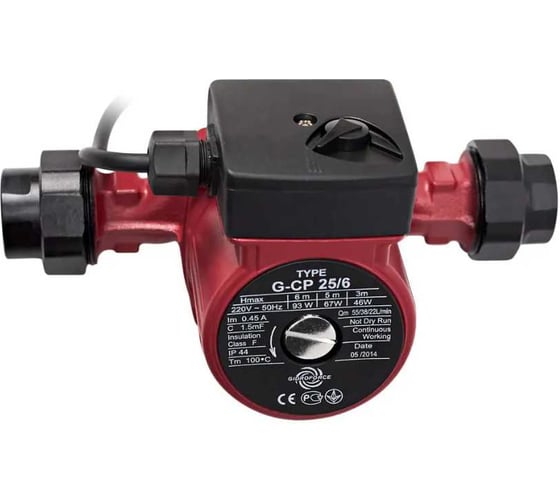 Изображение товара Насос циркуляционный GIDRO FORCE с гайками и кабелем CP25/6(130mm)