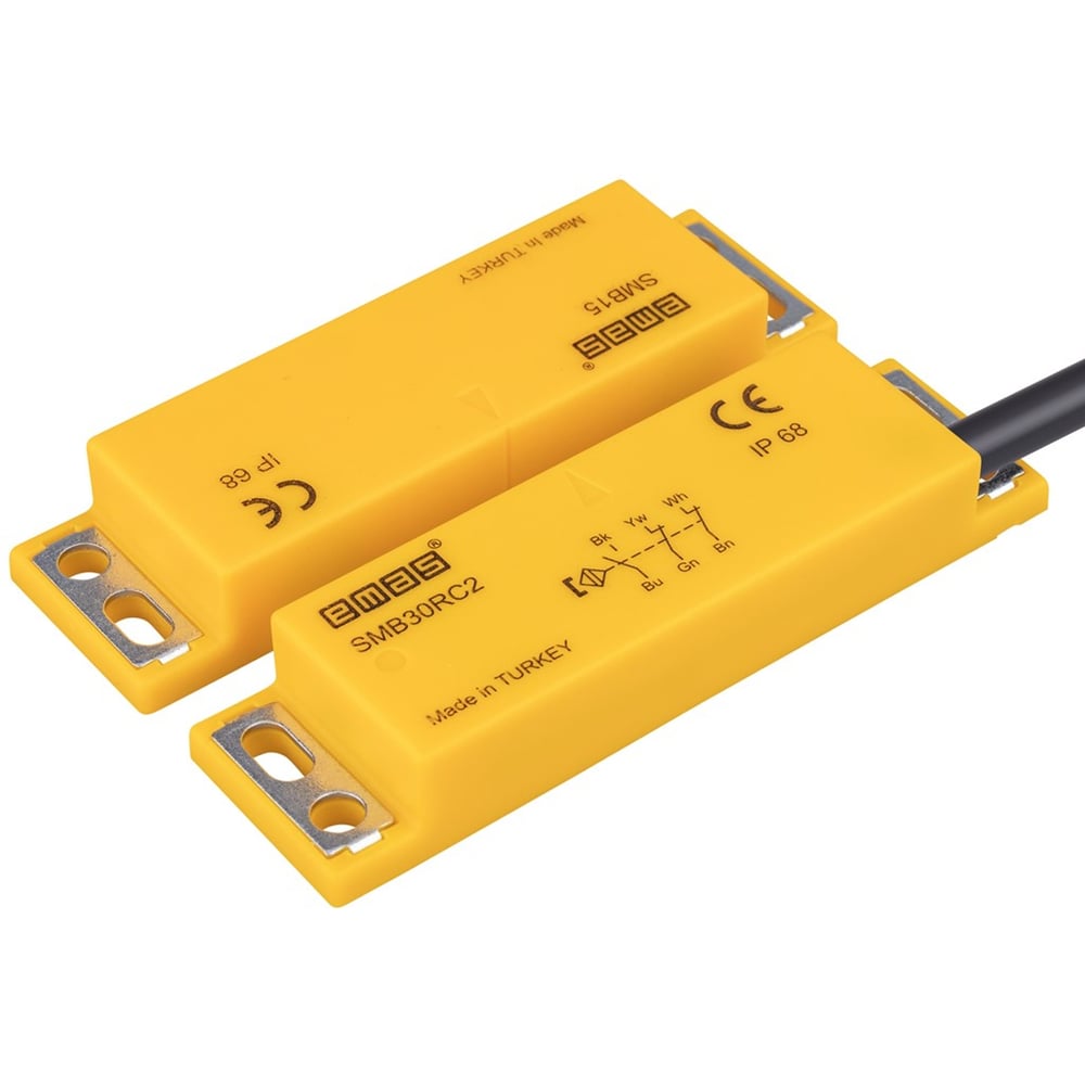 Изображение товара Магнитный датчик Emas 2НЗ+НО IP68 провод 2м модель SMB30RC2-B15