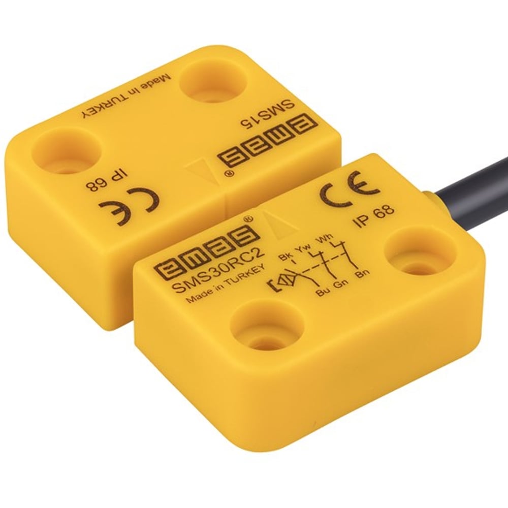 Изображение товара Магнитный датчик Emas 2НЗ+НО 5 мм IP68 провод 2м