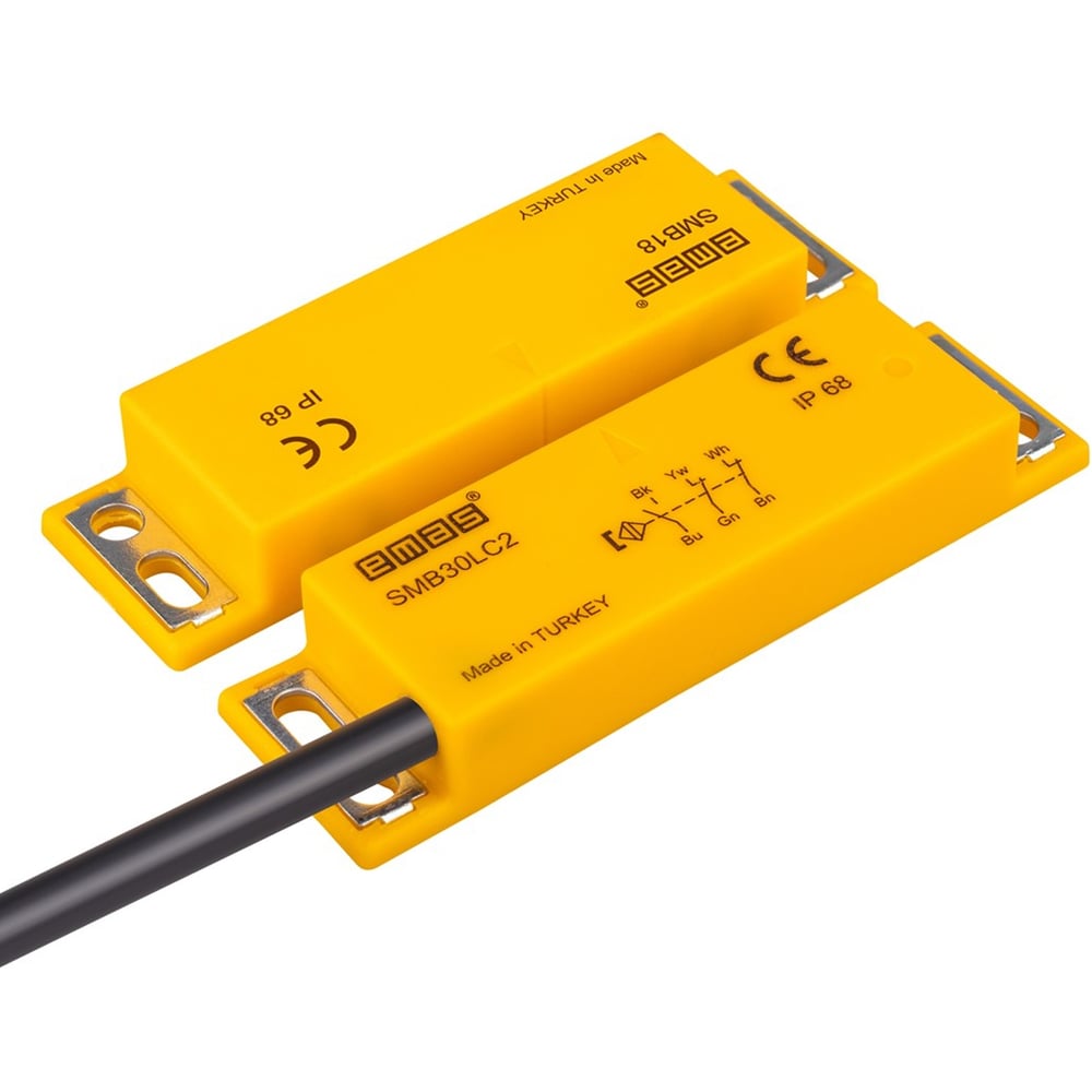 Изображение товара Магнитный датчик Emas 2НЗ+НО IP68 для промышленных систем, провод 2м