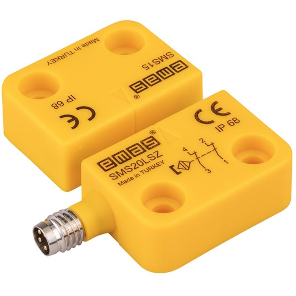 Изображение товара Магнитный датчик Emas 2НЗ разъем M8_4 с расстоянием срабатывания 5 мм IP68