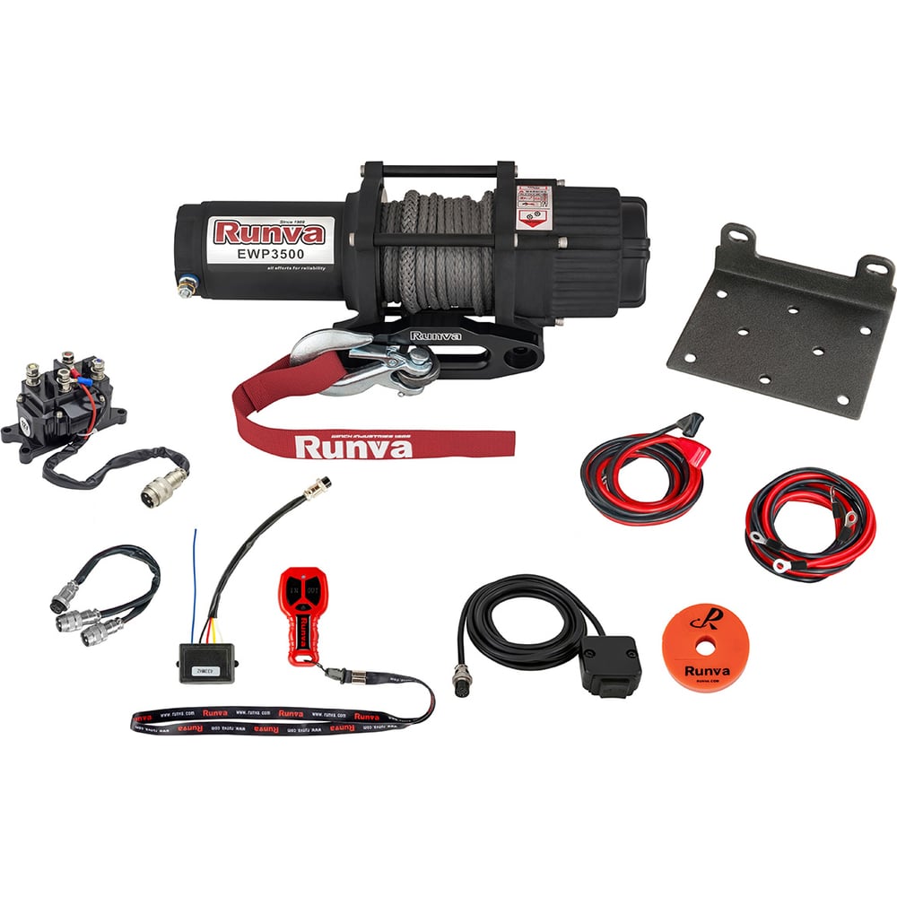 Изображение товара Электрическая лебёдка RUNVA 12V 3500A lbs 1588 кг синтетический трос EWP3500ASR Изображение товара Электрическая лебёдка RUNVA 12V 3500A lbs 1588 кг синтетический трос EWP3500ASR