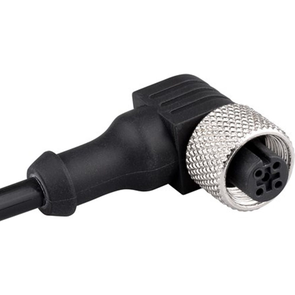 Соединительный кабель Emas 2м, с гнездом M12_4, 90 градусов, ПУ, IP68 SKM12P4DXP2