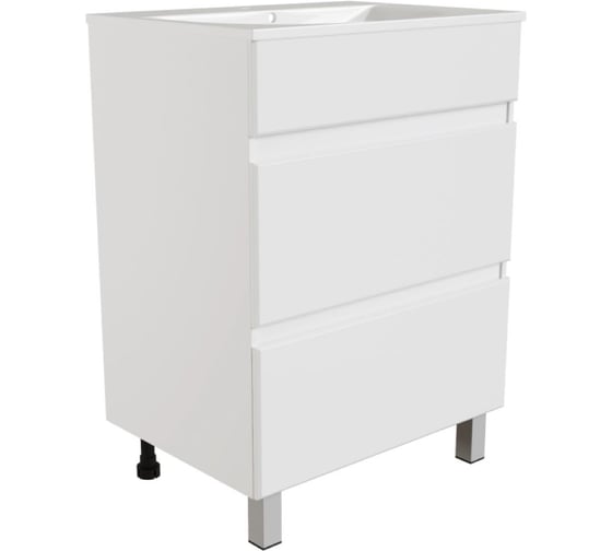 Изображение товара Тумба для ванной MIXLINE БРИКС-60 2 ящ. под раковину Breeze 60 меб. Sanita Luxe ПВХразбор 557493