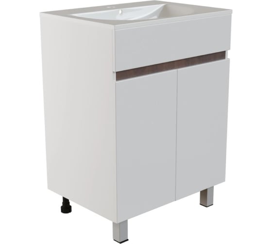 Изображение товара Тумба для ванной MIXLINE БРИКС-60 2 ст. белый/дуб вотан под раковину Breeze 60 меб. Sanita LuxeПВХразбор 557490