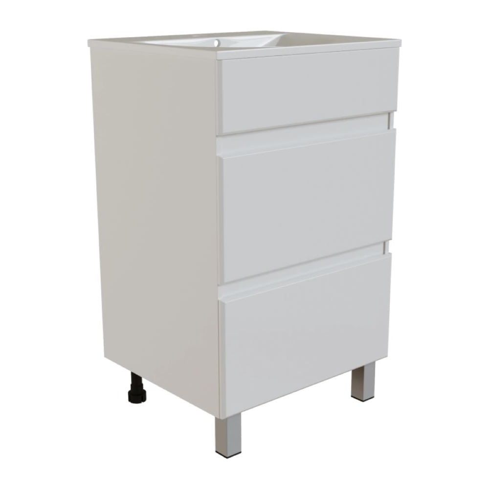 Изображение товара Тумба для ванной MIXLINE БРИКС-50 2 ящика под раковину Breeze 50 белая мебель Sanita Luxe