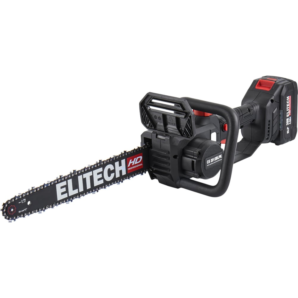 Изображение товара Аккумуляторная цепная пила Elitech HD CS 2012BLPK 12 дюймов
