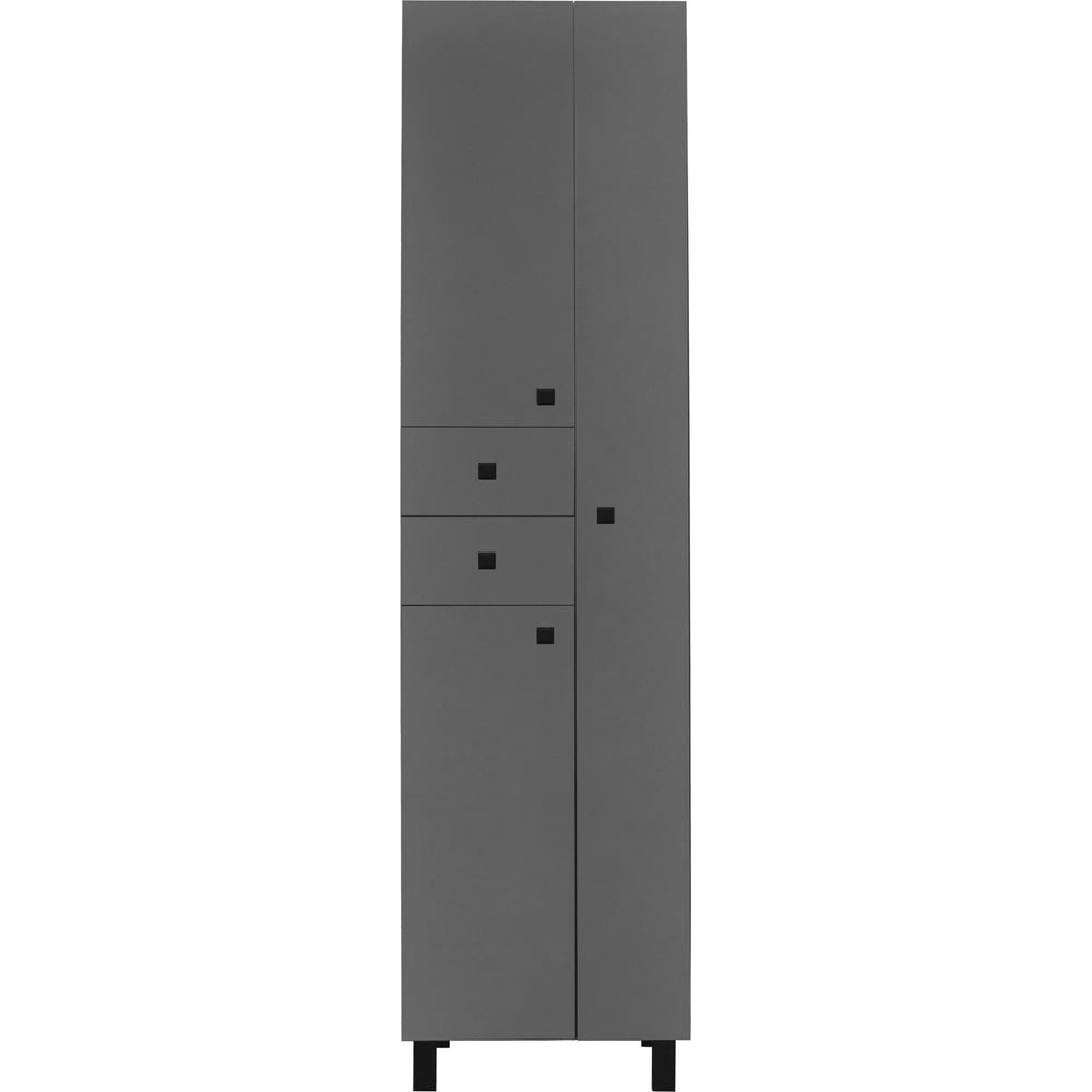 Изображение товара Шкаф-колонна Runo Руно 50, современный дизайн, графит, 3 дверцы