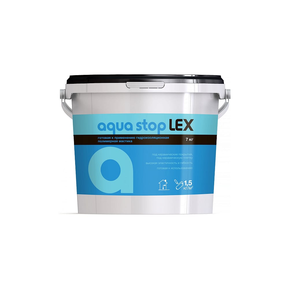 Изображение товара Гидроизоляционная мастика LEX AQUA STOP 7 кг для внутренних работ