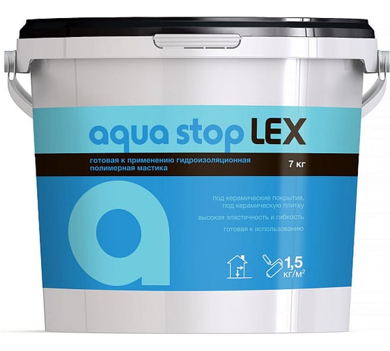 Изображение товара Мастика гидроизоляционная LEX AQUA STOP  7 кг 50010074