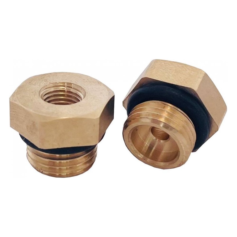Изображение товара Латунная футорка G1/4НР-G1/16ВР с резиновым кольцом для импульсных трубок 4 шт.