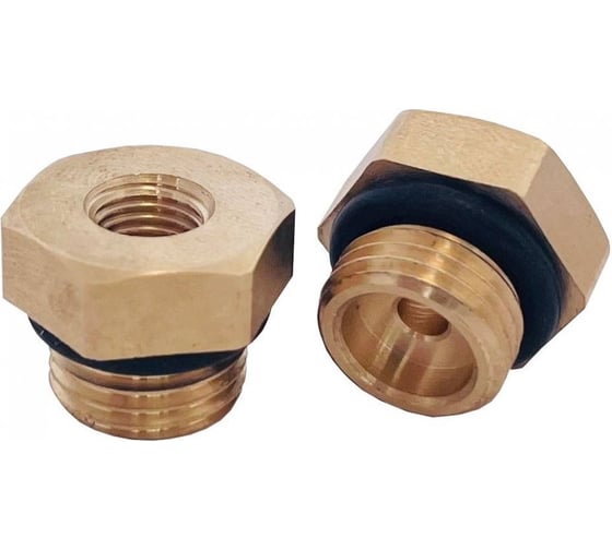Изображение товара Футорка латунная АПОГЕЙ G1/4НР-G1/16ВР с резиновым кольцом под импульсную трубку (4 шт.) 311008