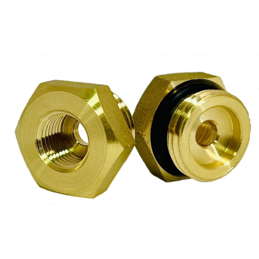 Изображение товара Латунная футорка G1/2НР-G1/4ВР с резиновым кольцом для манометра - прочное соединение