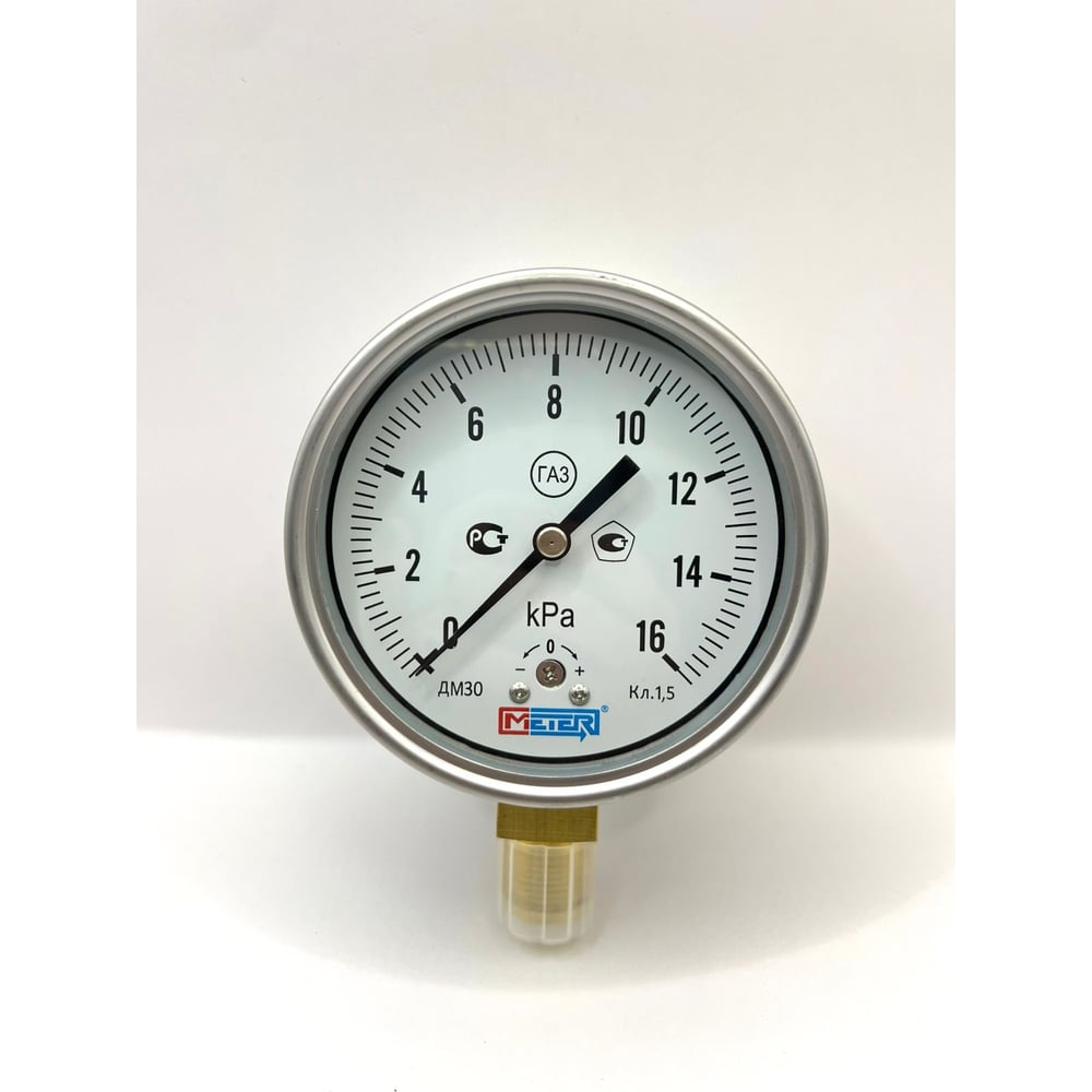 Изображение товара Манометр МЕТЕР ДМ 30-100-1-M до 16 кПа, класс 1.5, IP54, М20x1.5