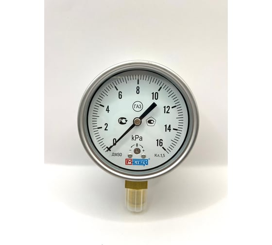 Изображение товара Манометр МЕТЕР ДМ 30-100-1-M Р=0..16 kPa M20x1,5 кл.1,5 8245