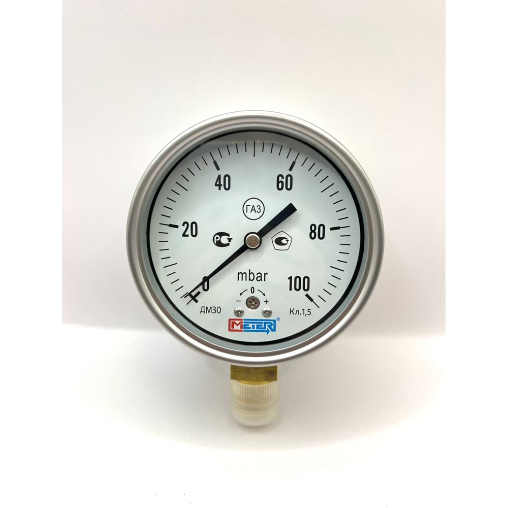 Изображение товара Манометр МЕТЕР ДМ 30-100-1-G 0-100 мбар G1/2 кл 1.5 IP54