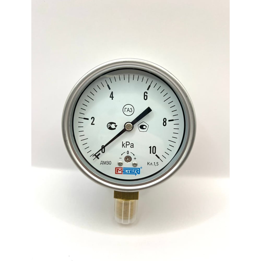 Изображение товара Манометр МЕТЕР ДМ 30-100-1-М радиальное соединение Шкала 0-10 кПа