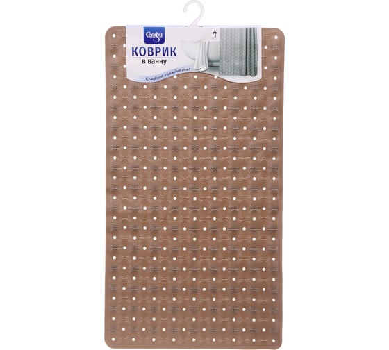 Изображение товара Коврик в ванну Селфи 68х38 ПВХ Франко бежевый 924-146
