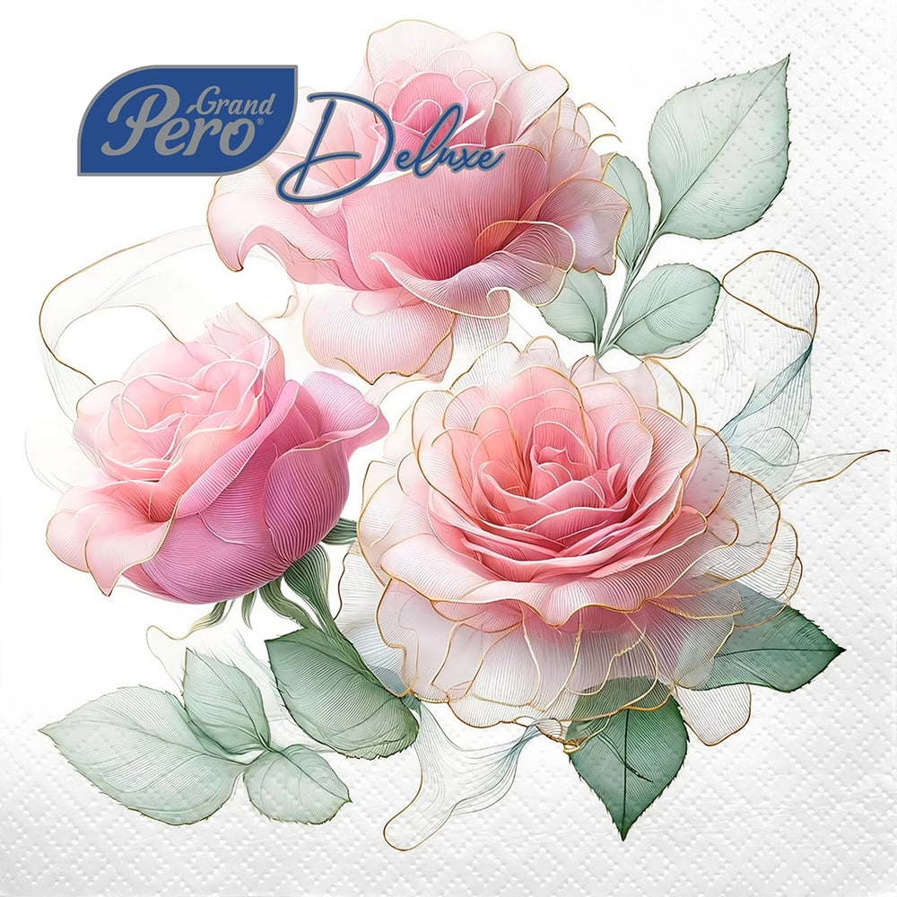 Изображение товара Салфетки бумажные сервировочные GrandPero Deluxe Гармония трёхслойные 20 шт