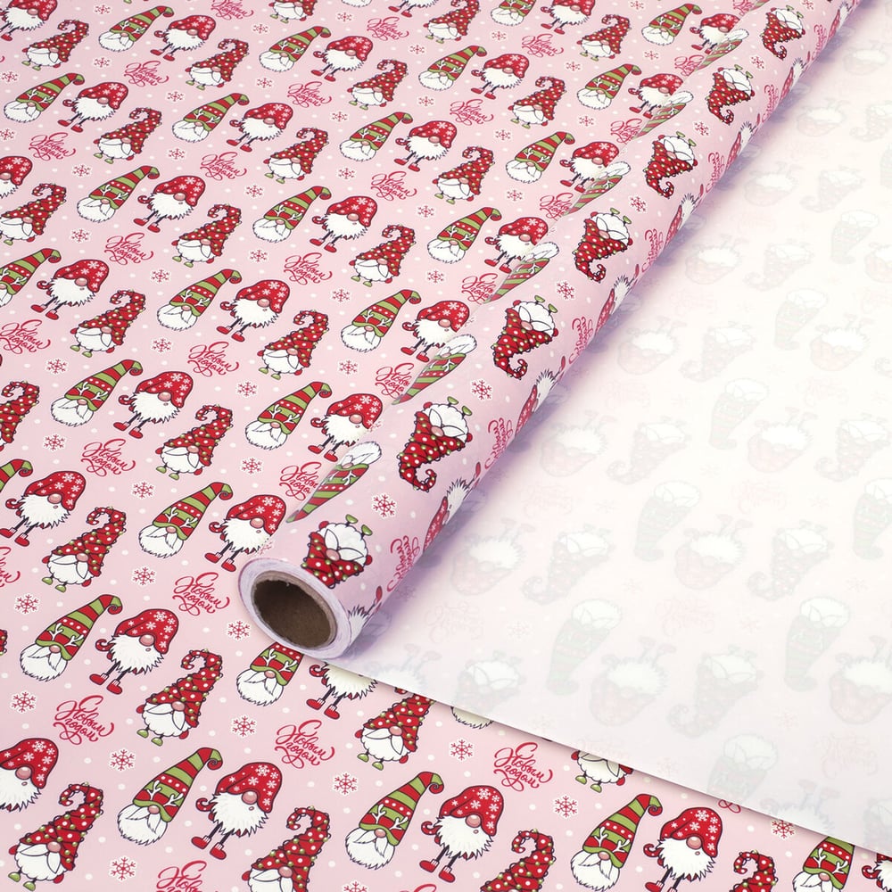 Изображение товара Мелованная упаковочная бумага Золотая сказка Гномики 0,7х10 м BIG SIZE