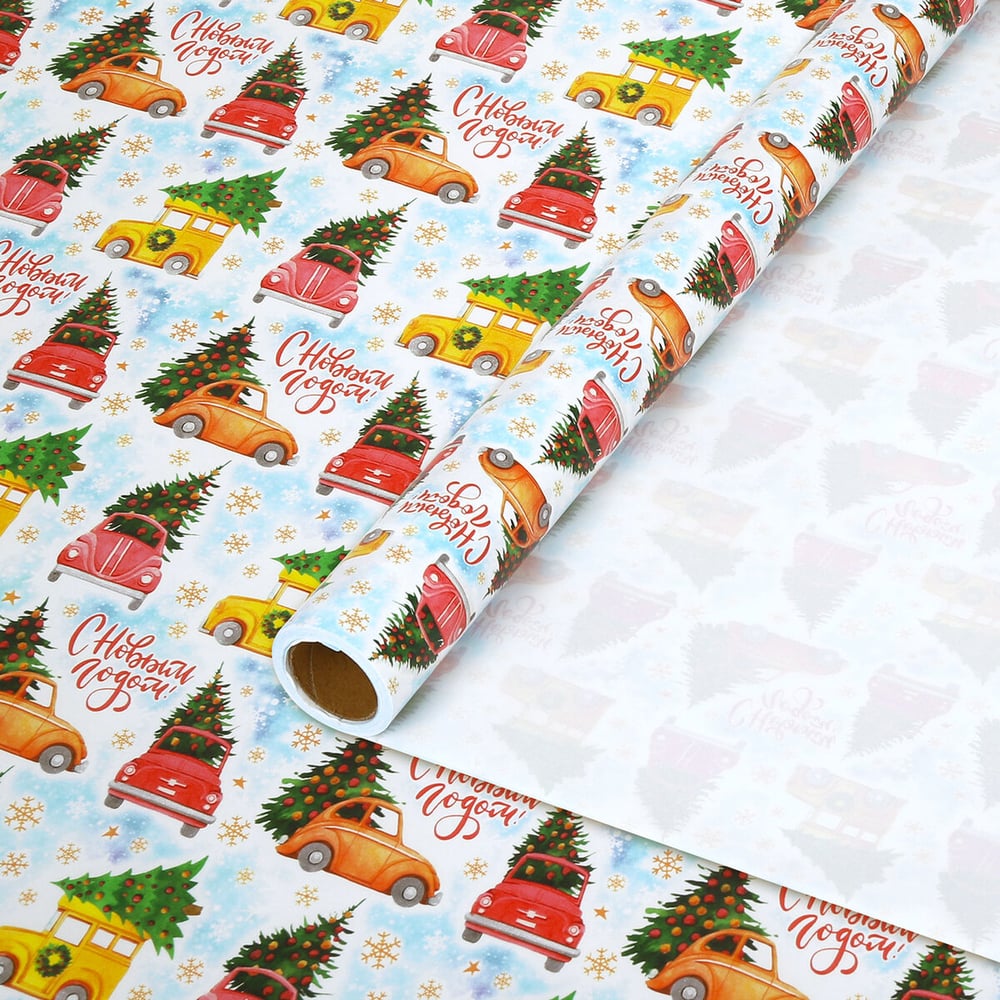 Изображение товара Бумага упаковочная мелованная Золотая сказка BIG SIZE 0,7х10 м праздничная