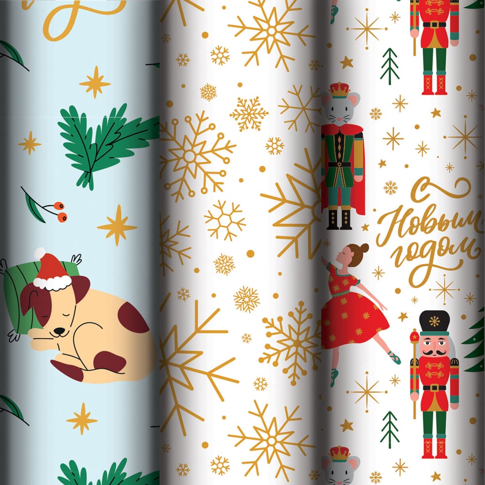 Изображение товара Упаковочная бумага Золотая сказка Winter Dreams 70х100 см Набор 3 шт