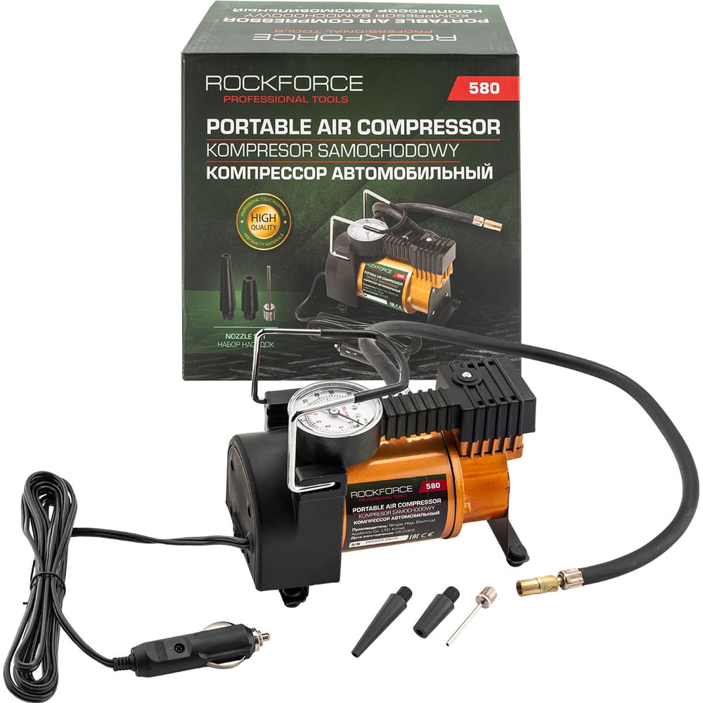 Изображение товара Автомобильный компрессор Rockforce 12V RF-580 30 л/мин для шин и авто