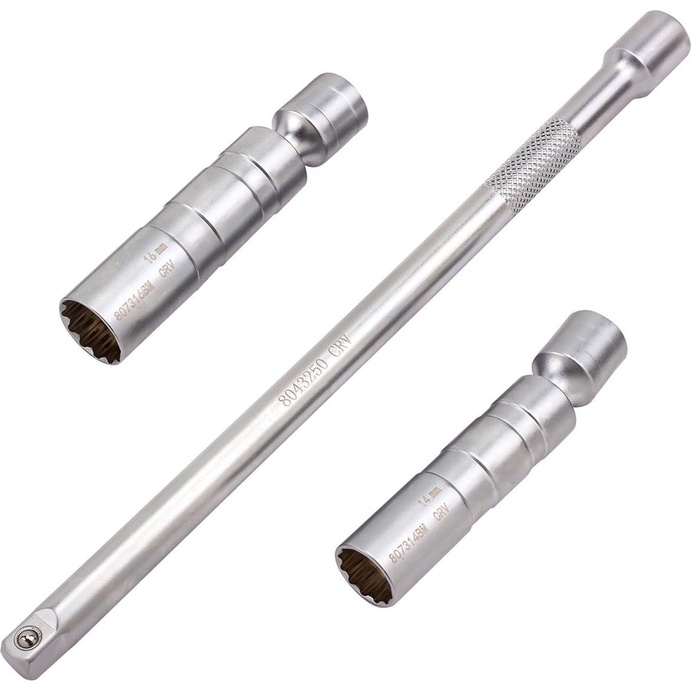 Изображение товара Набор торцевых головок Rockforce для свечей зажигания 3/8 12 граней