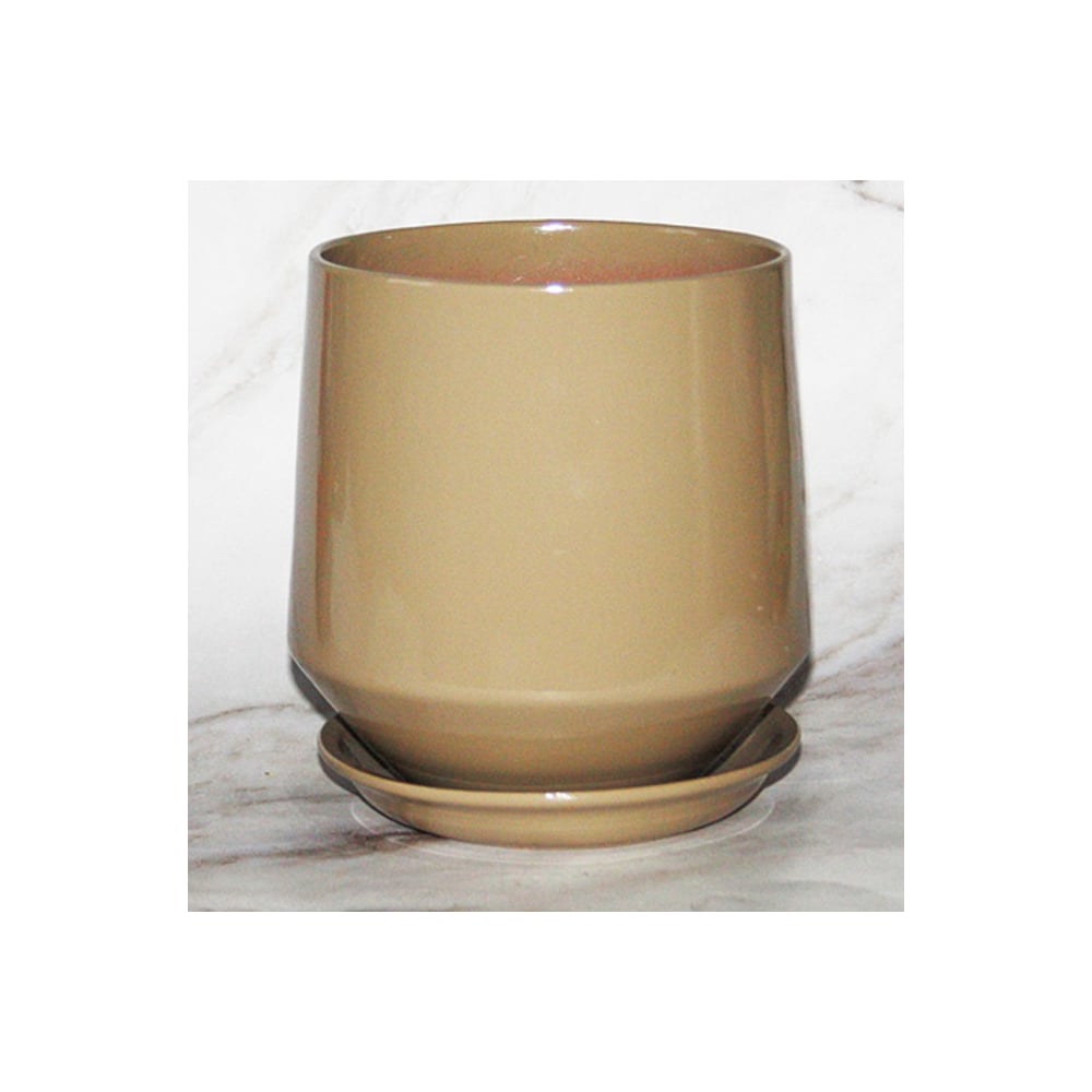 Изображение товара Горшок с поддоном Сады Аурики Виктория капучино d18см высота 19см