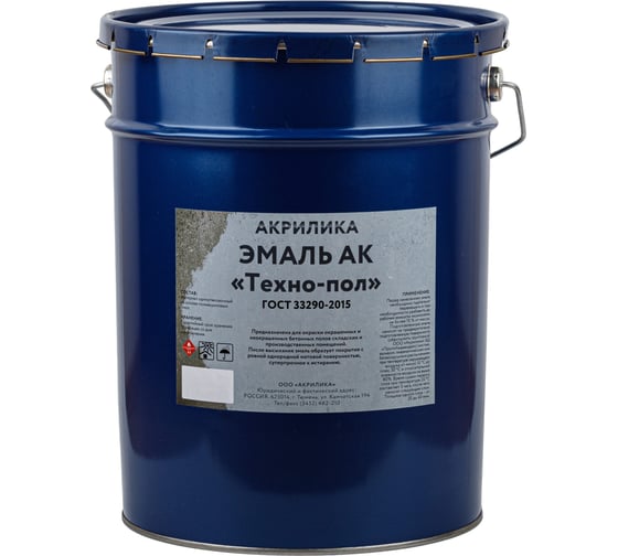 Изображение товара Эмаль TyumTerm АК Техно-пол черная, 25 кг 4657840575364