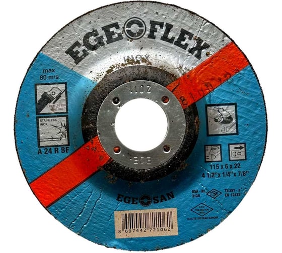 Изображение товара Диск шлифовальный по металлу SAMGRUPP Ege Flex 115x6x22 мм INOX 10 шт SR-117000064-10