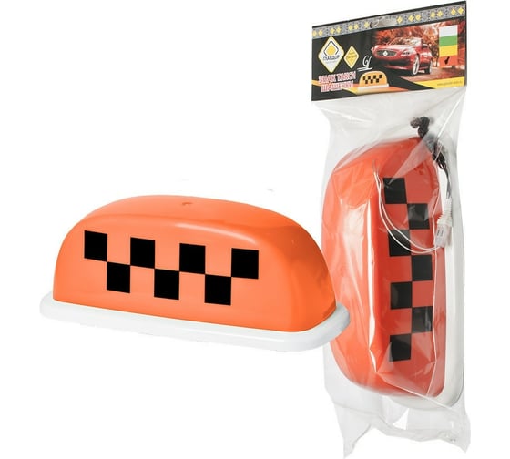 Изображение товара Знак ГЛАВДОР GL-378 Такси Шашечки Special оранжевый, с подсветкой, 12 В, на магнитах 52457