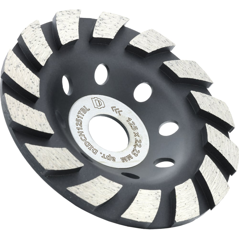 Изображение товара Чашка алмазная Diamond Industrial 125 х 5 х 14 х 22,23 мм 1-рядная TURBO Concrete Black Version DIDCH1251TBL Изображение товара Чашка алмазная Diamond Industrial 125 х 5 х 14 х 22,23 мм 1-рядная TURBO Concrete Black Version DIDCH1251TBL