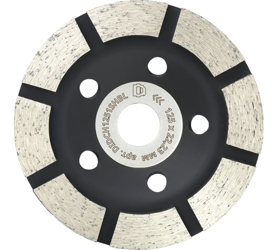 Изображение товара Чашка алмазная Diamond Industrial 125 х 5 х 18 х 22,23 мм 1-рядная широкий сегмент Concrete Black Version DIDCH1251SHBL