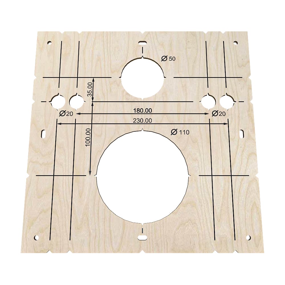 Изображение товара Шаблон Estente для разметки и монтажа инсталляции 110 мм 4 мм